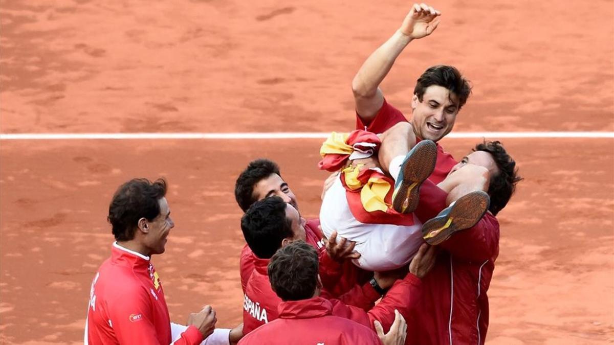 David Ferrer culminó la remontada de España frente Alemania tras un quinto partido de infarto