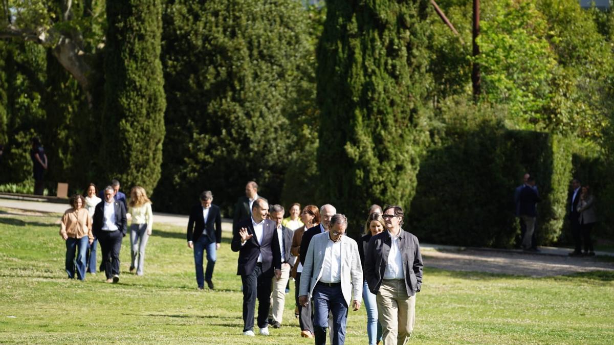 Salvador Illa i els consellers arriben a Sant Benet de Bages