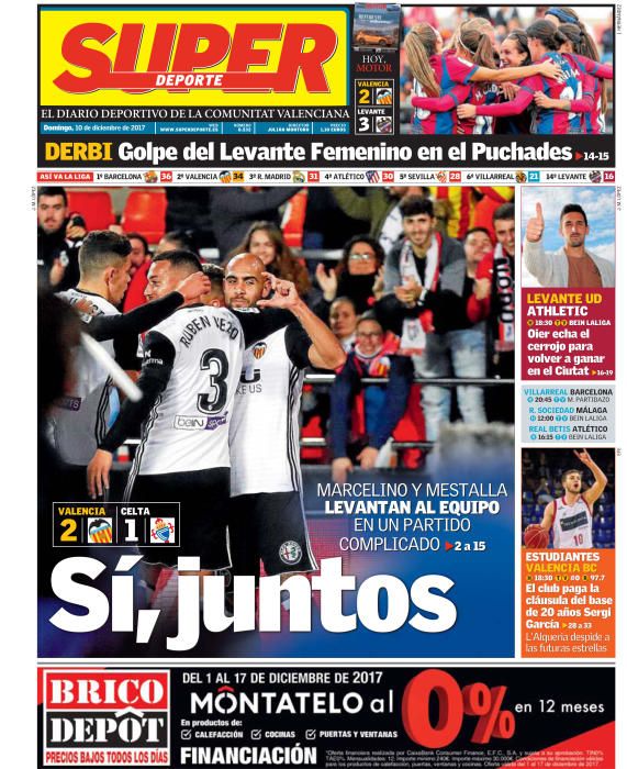 Portadas domingo 10 de diciembre de 2017