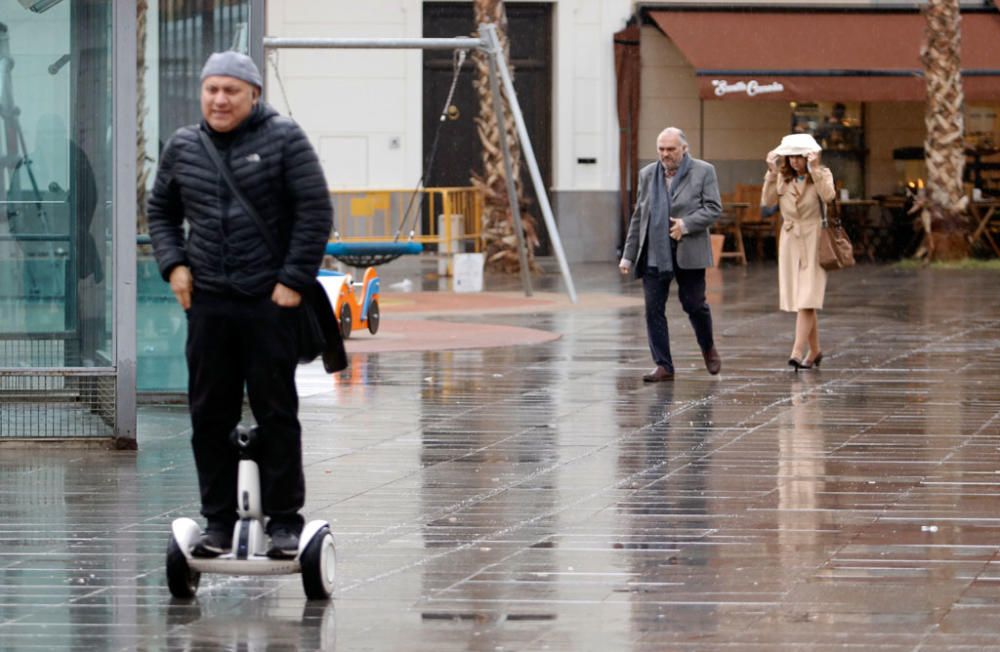 Lluvia y viento en Málaga