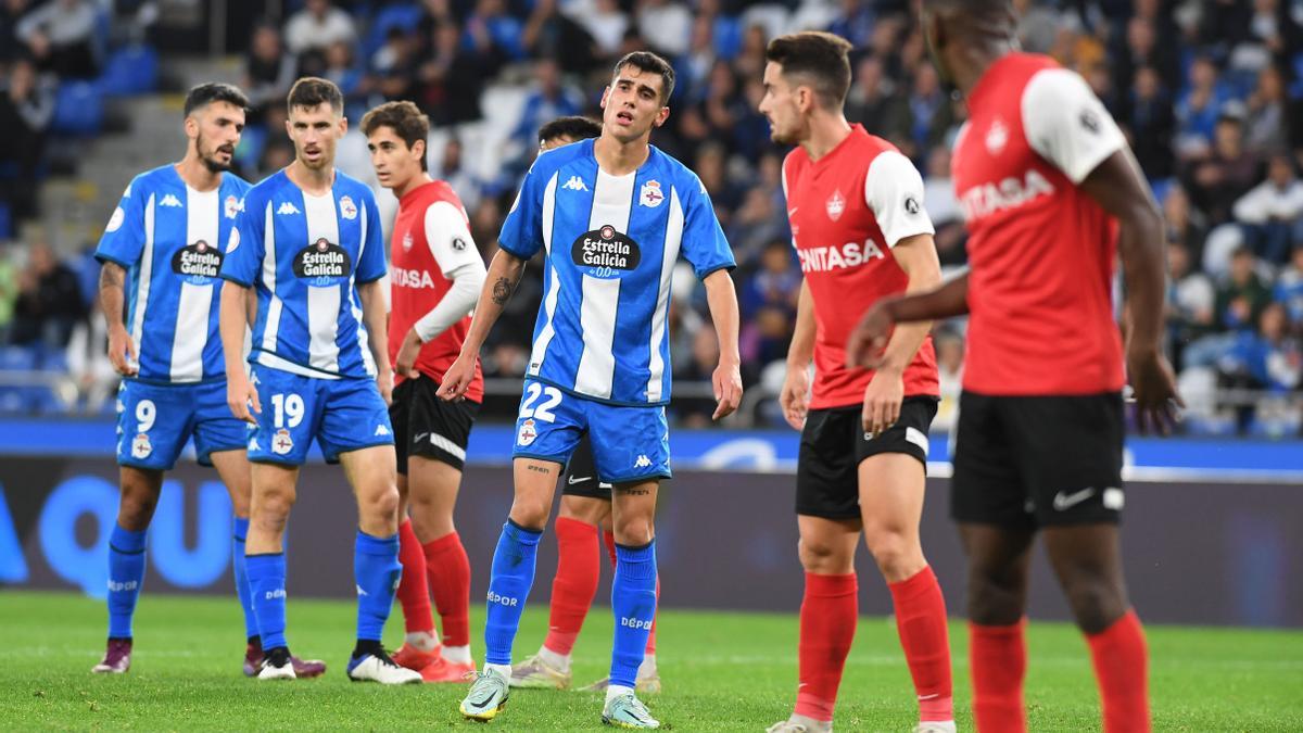 Villares, en un partido en Riazor