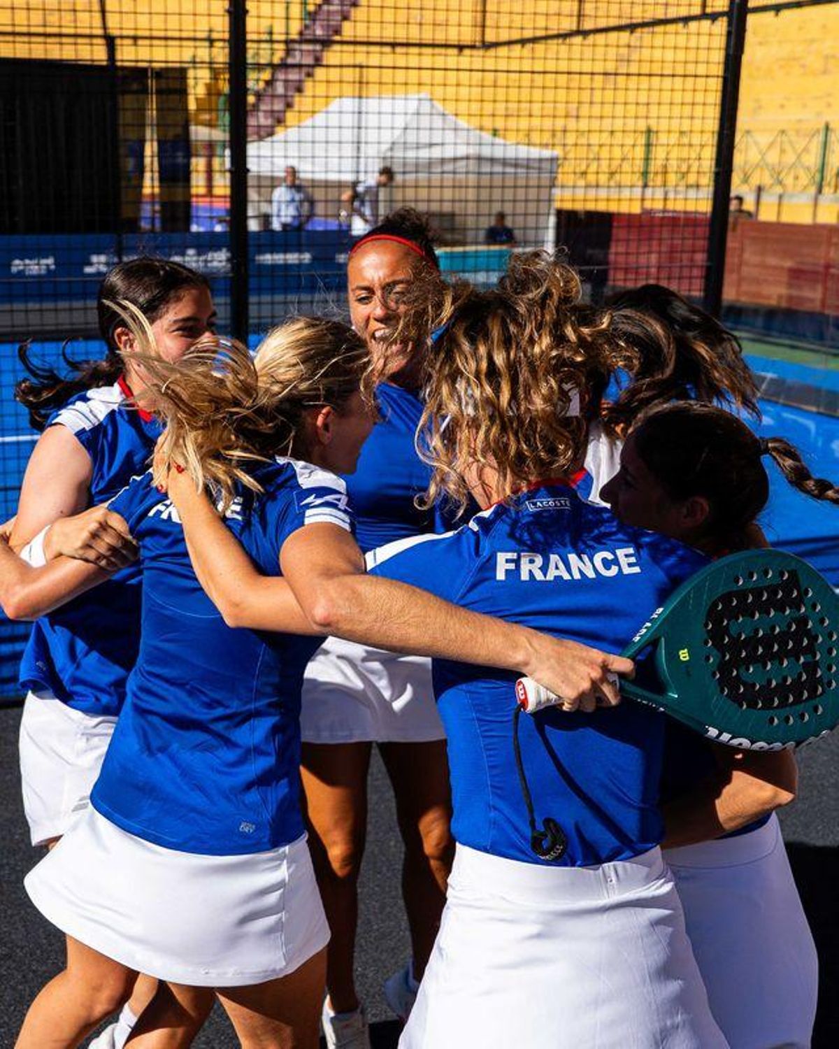 The French team celebrates reaching the final