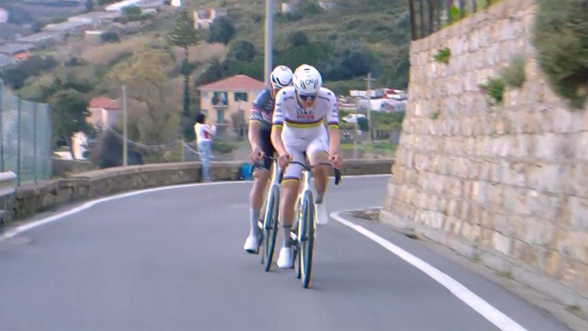 Pogacar y Van der Poel en la Milán-San Remo