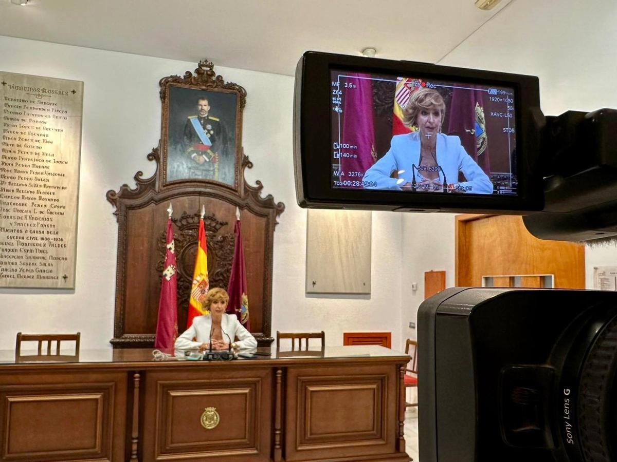 Belén Pérez, durante su comparecencia.