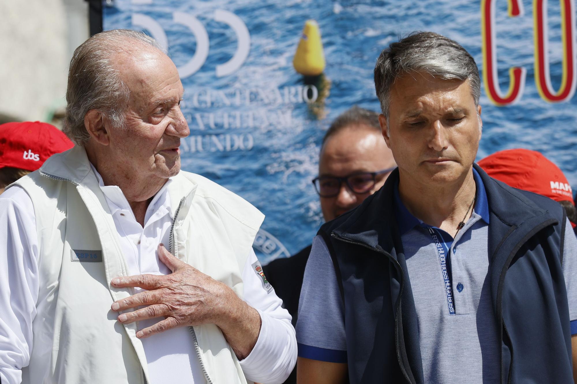 El rey emérito Juan Carlos I en la localidad pontevedresa de Sanxenxo