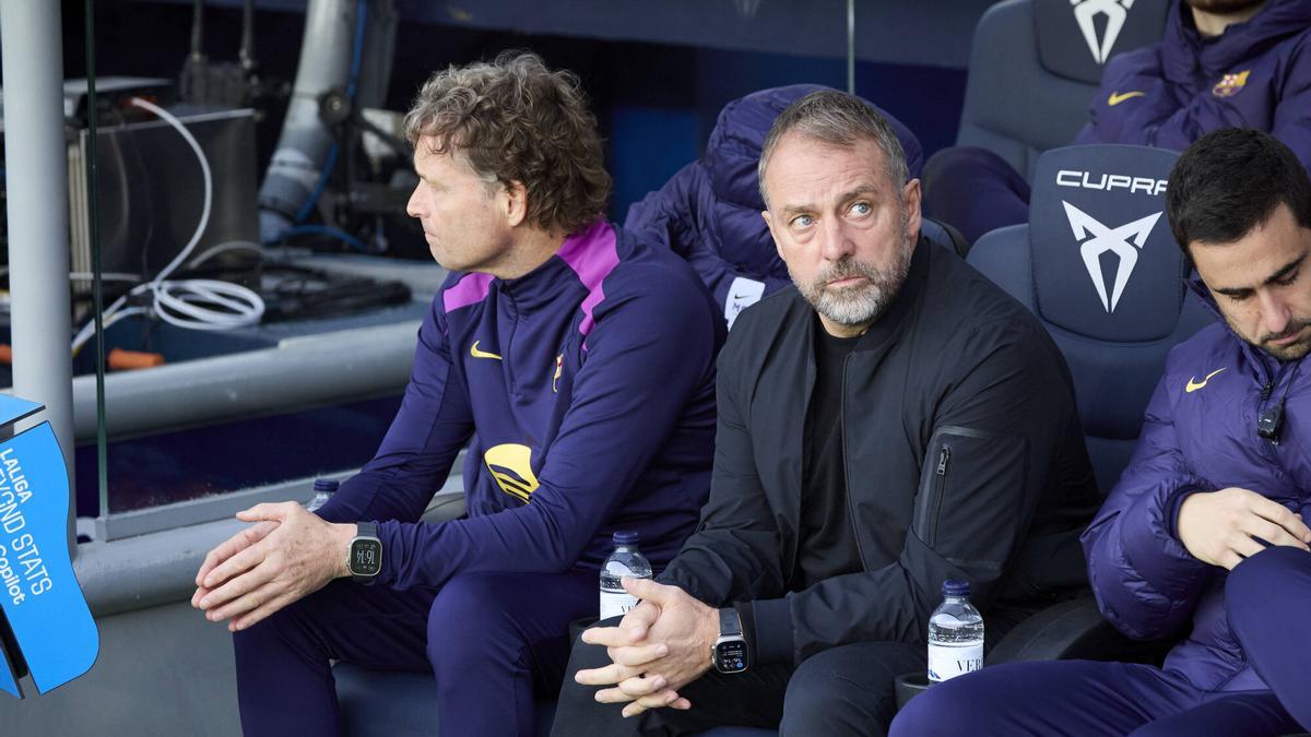 Hansi Flick, en el partido entre el Barça y el Alavés