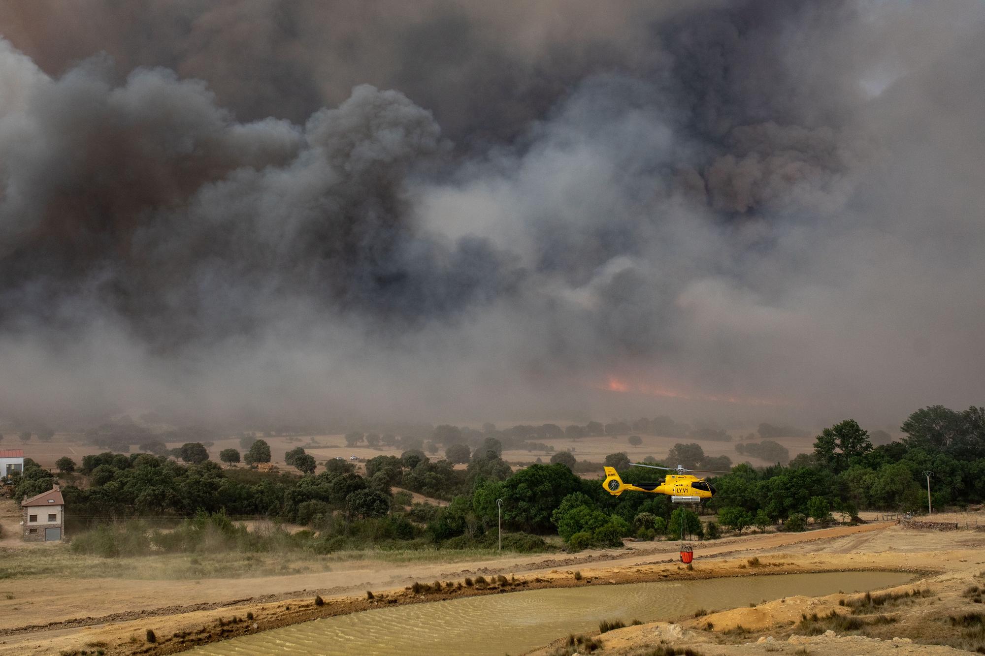 El feroz incendio de Losacio, en imágenes