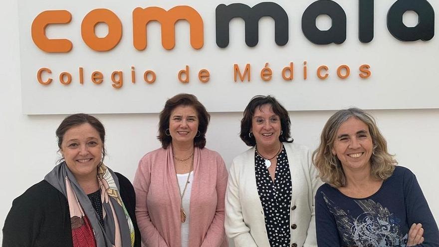 María José Torres, Carmen Gómez, Concha Soler y Lola Luque, el día de la reunión de constitución del Observatorio de la Mujer.