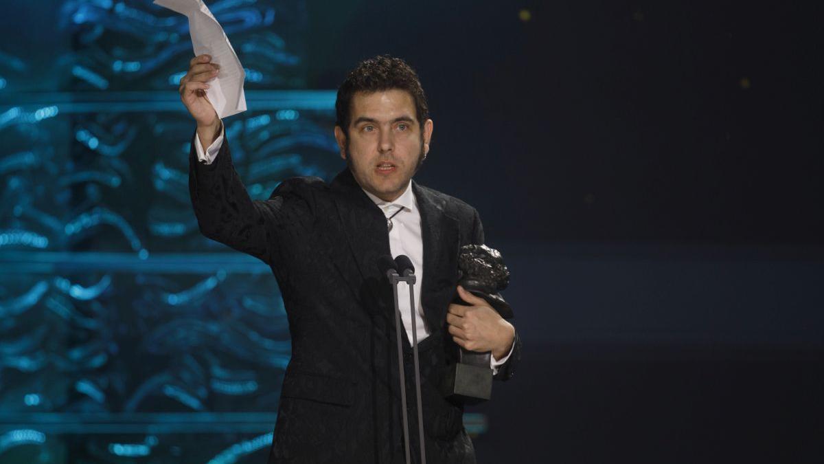 Javier Macipe, tras recibir el Goya a mejor dirección novel por 'La estrella azul', el pasado 9 de febrero.
