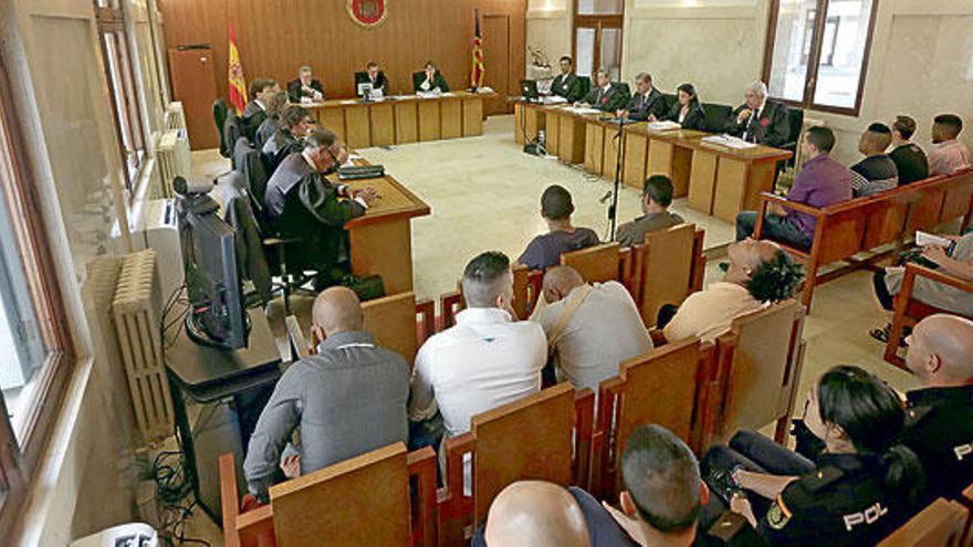 Los procesados, ayer durante el juicio celebrado en la Audiencia Provincial de Palma.