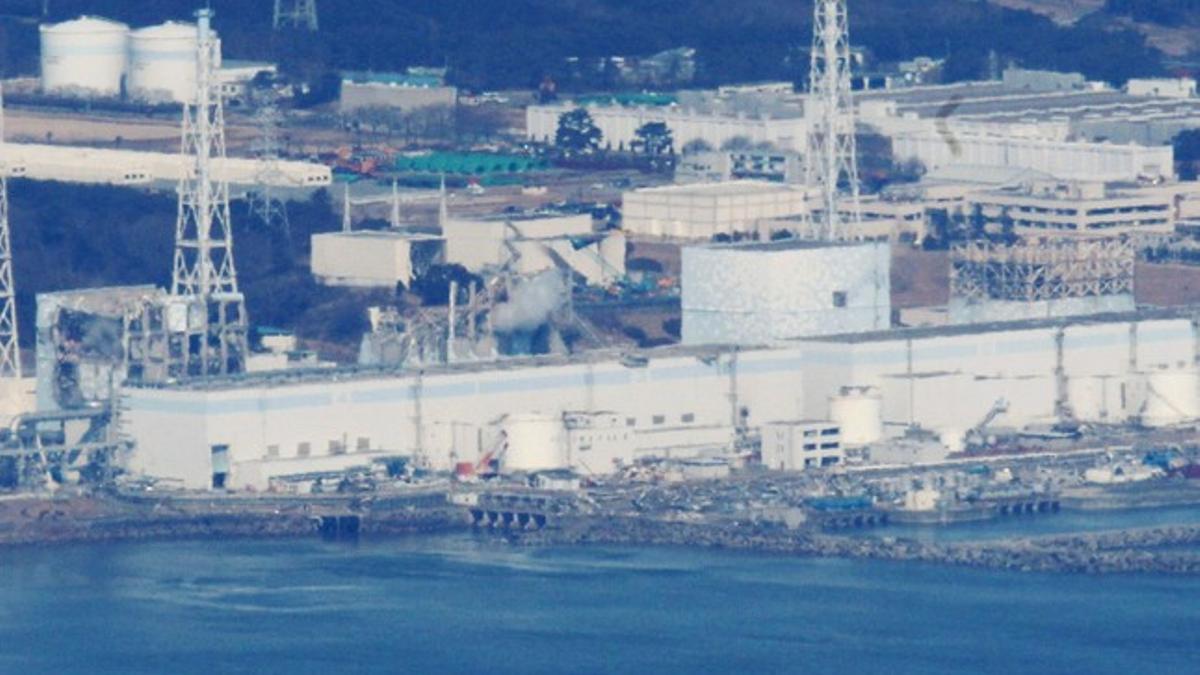 Vista aérea de la central de Fukushima, hoy.
