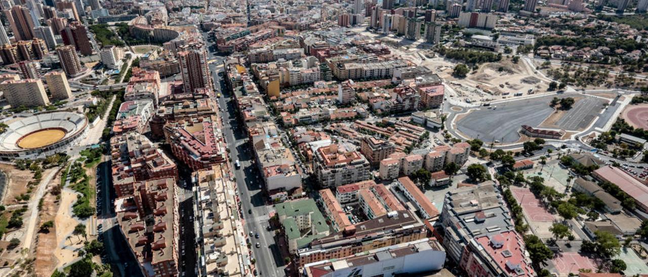 Vista aérea de una parte del barrio de Colonia Madrid.