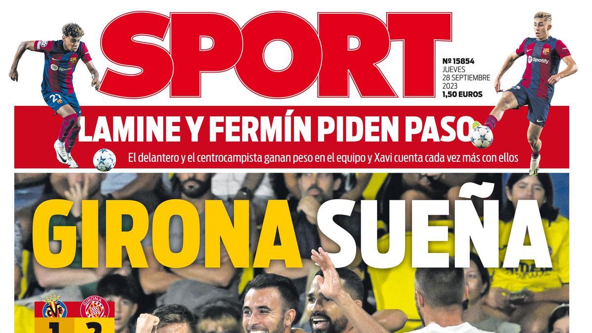 Esta es la portada de SPORT de hoy, jueves 28 de septiembre