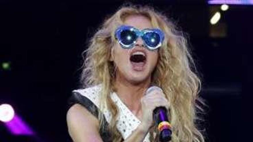 Paulina Rubio en un concierto.