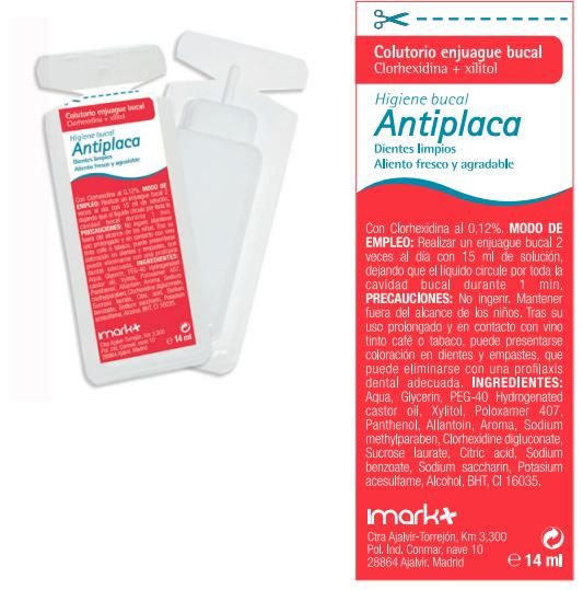 Enjuague bucal Colutorio Clorhexidina + Xilitol Imark-Formato Monodosis.