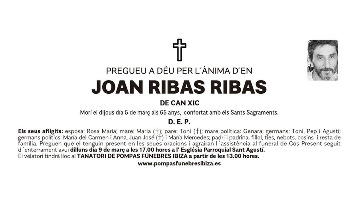 Esquela Joan Ribas Ribas