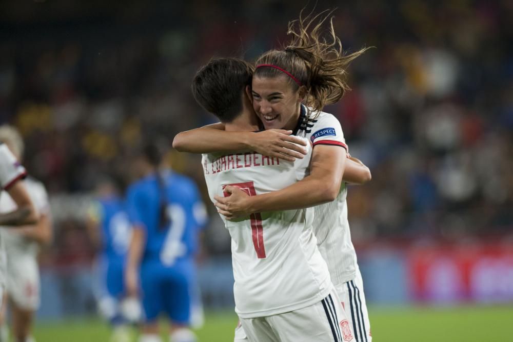 La selección española femenina, en Riazor