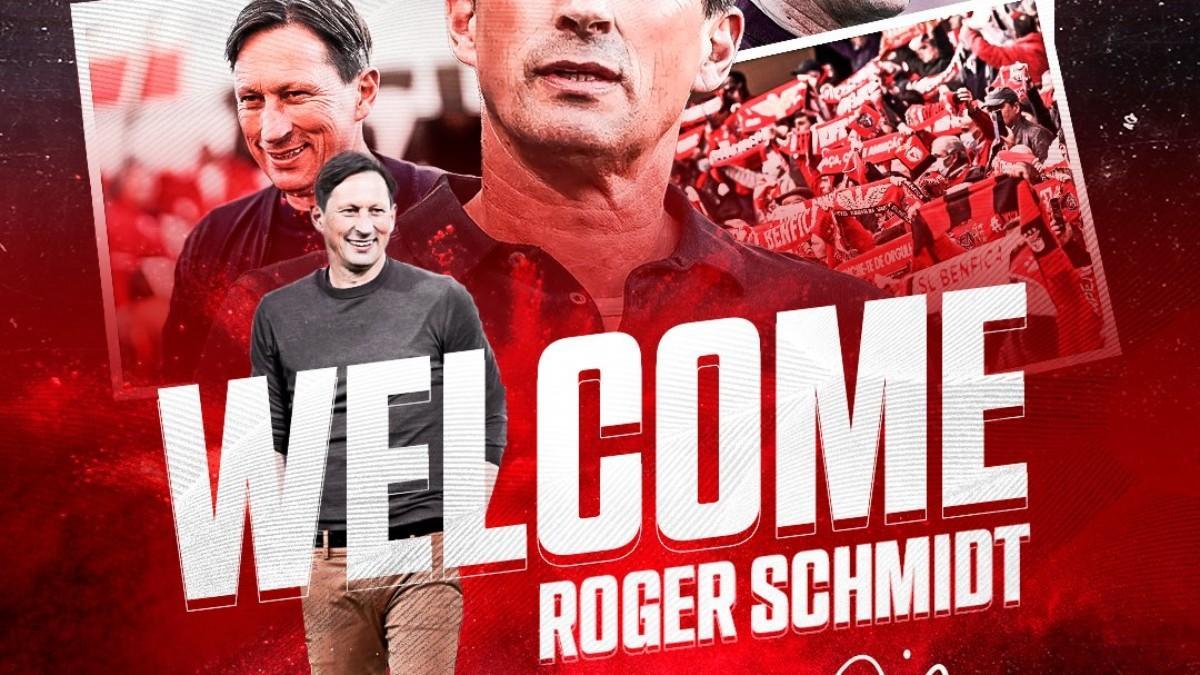 Imagen promocional del Benfica de su nuevo entrenador