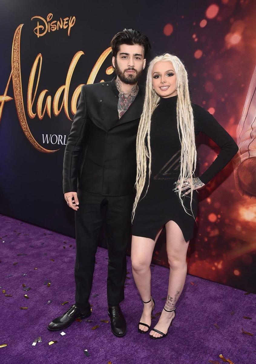 Zayn Malik y Zhavia Ward en el estreno de 'Aladdin'