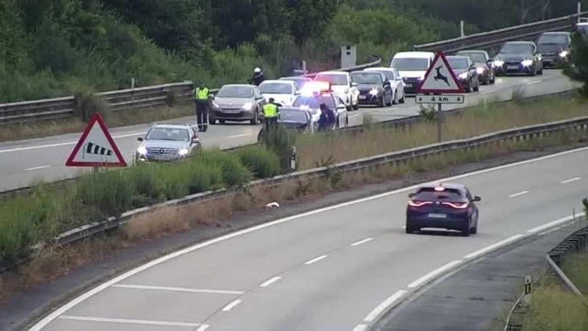 Accidente de tráfico a la altura del viaducto de Somonte.