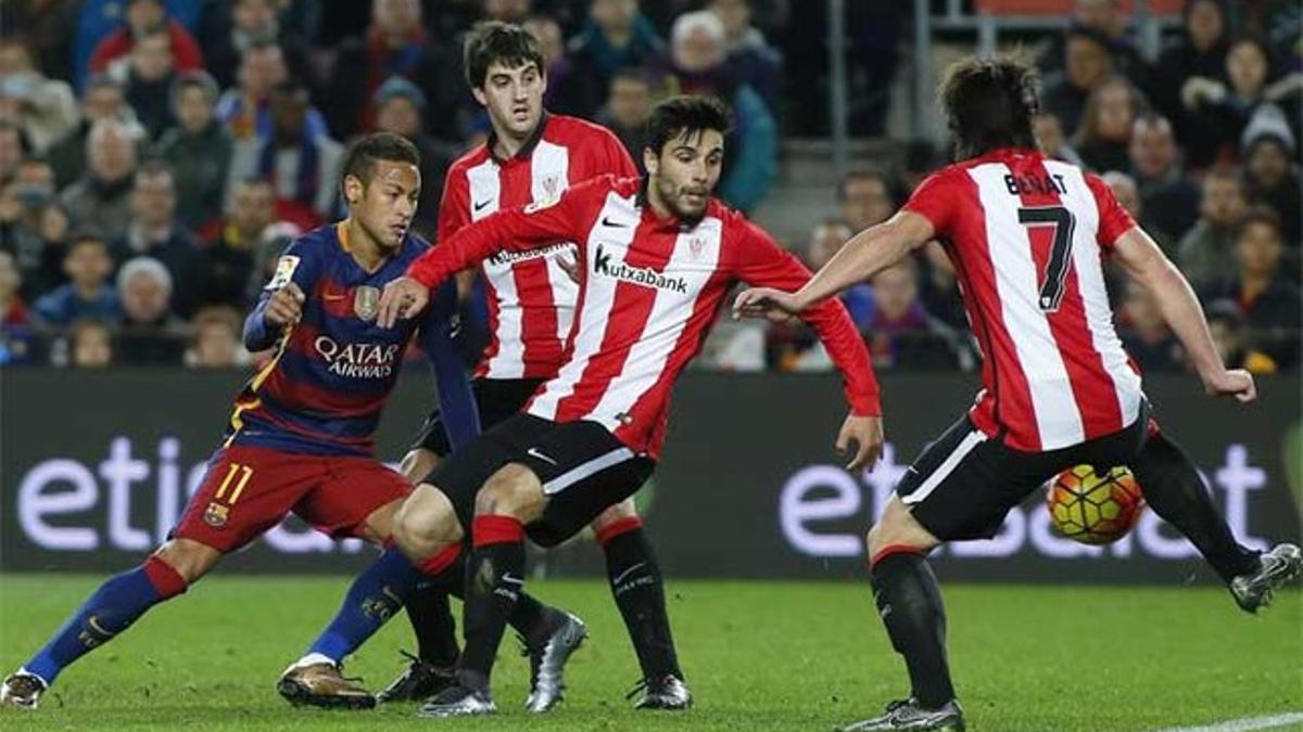 Neymar Júnior en acción durante el reciente Barça-Athletic Club de la Liga (6-0)