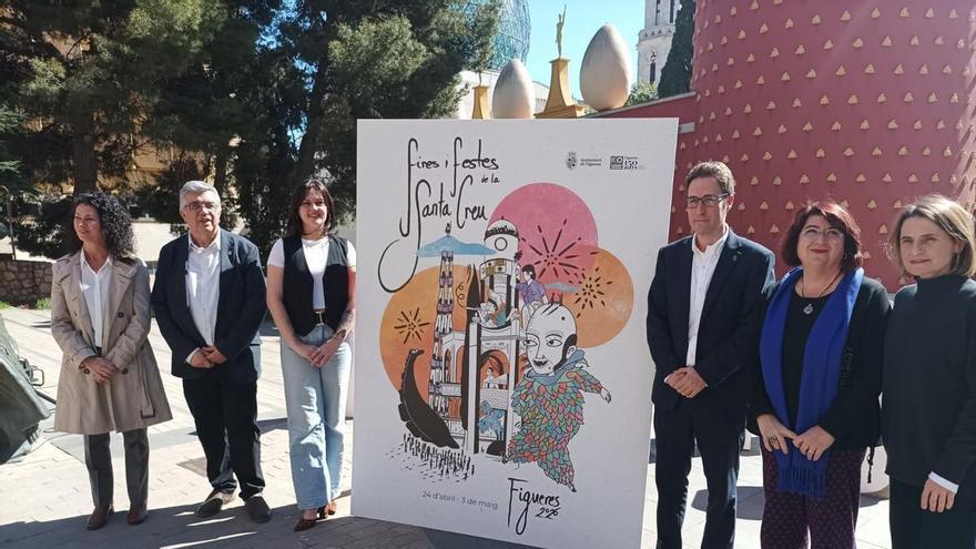 El cartell de Fires de Figueres festeja els 150 anys de Ciutat amb els castellers com a pregoners
