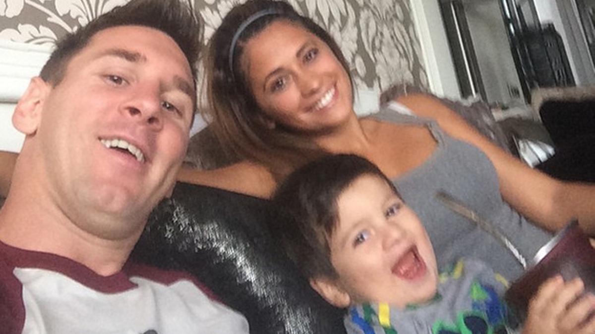 Messi, con su familia