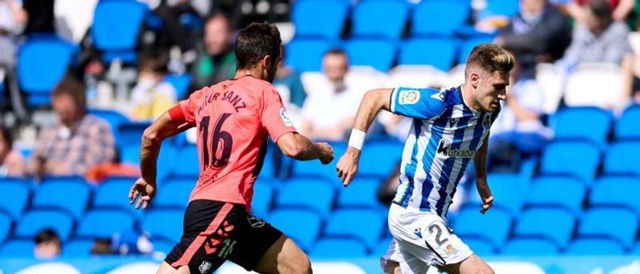 Aitor Sanz, en su partido 300 en Segunda División.