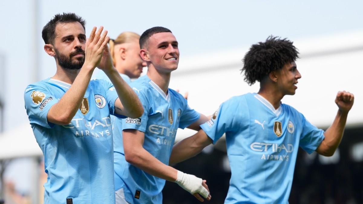 Los jugadores del City celebran un gol