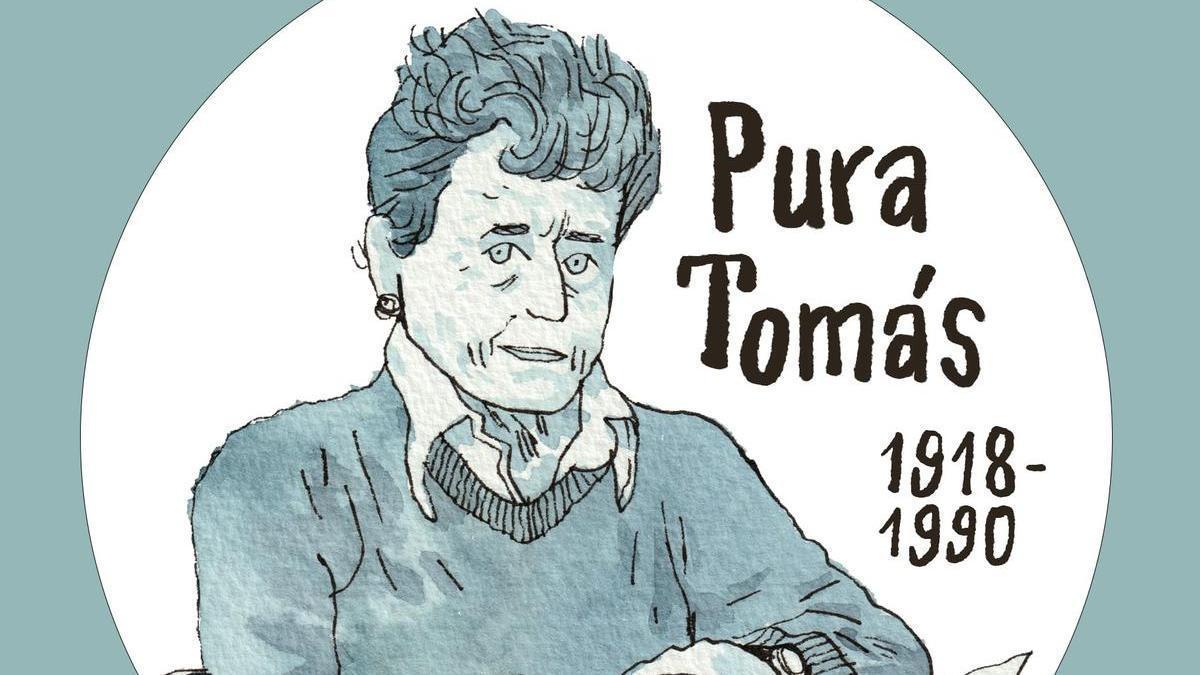 Ilustración de Alfonso Zapico para la portada de la biografía de Purificación Tomás Vega.