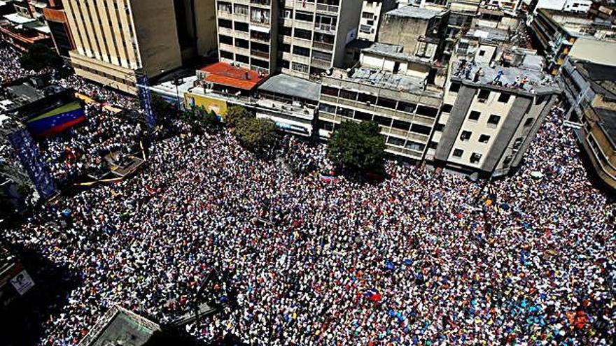 Els partidaris de Juan Guaidó van tornar a manifestar-se massivament.