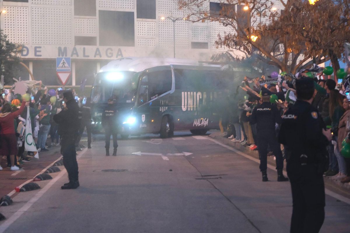 Recibimiento al Unicaja en la previa de los cuartos de final de la Copa del Rey 2024.