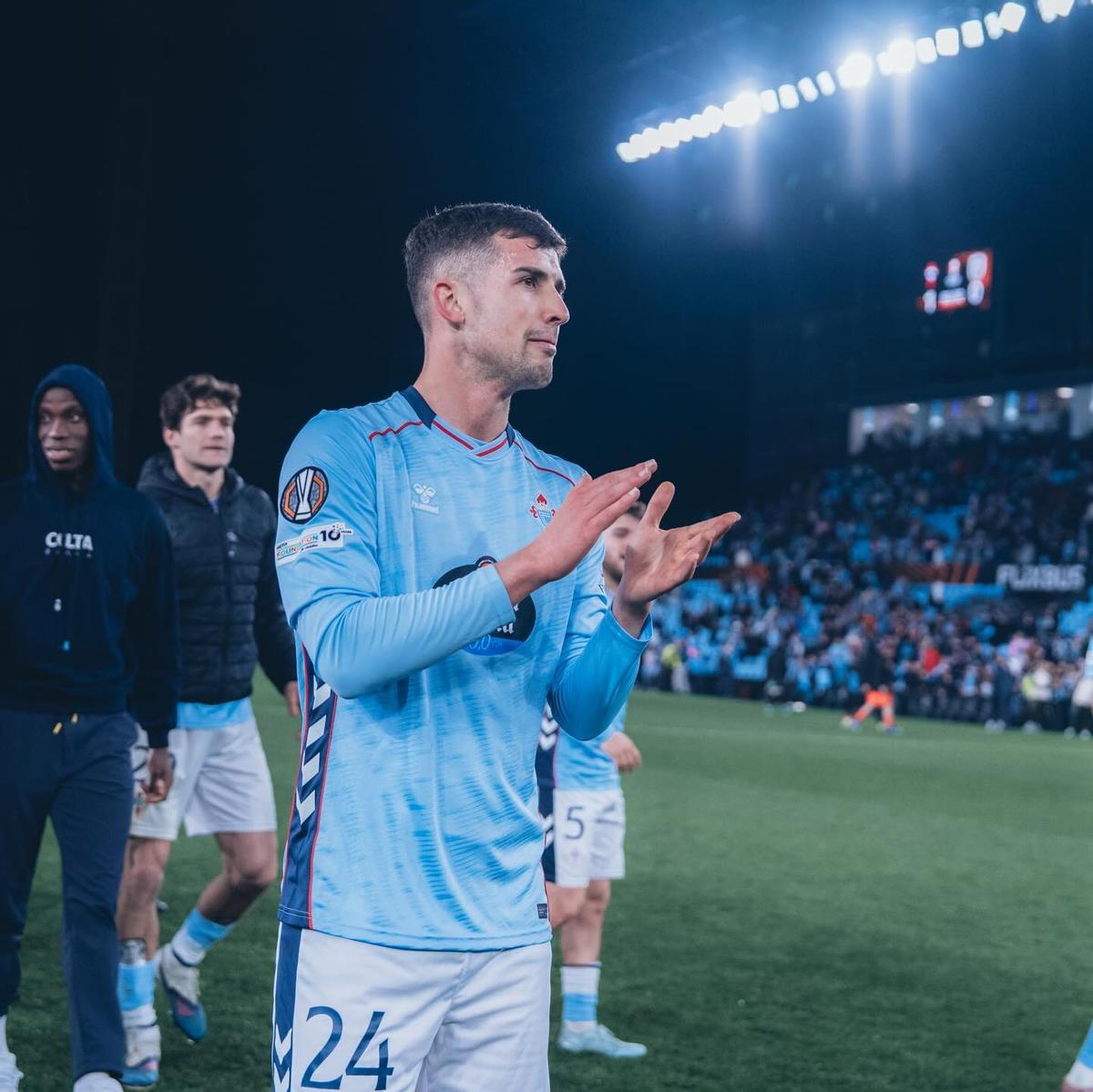 Carlos Domínguez tras un encuentro de Europa League con el Celta