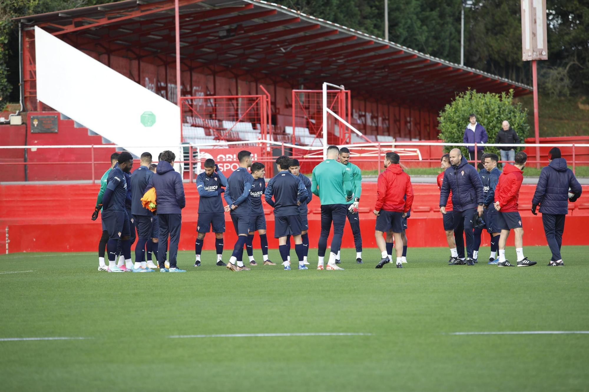 El Sporting vuelve a entrenar después de la victoria en Villareal (en imágenes)