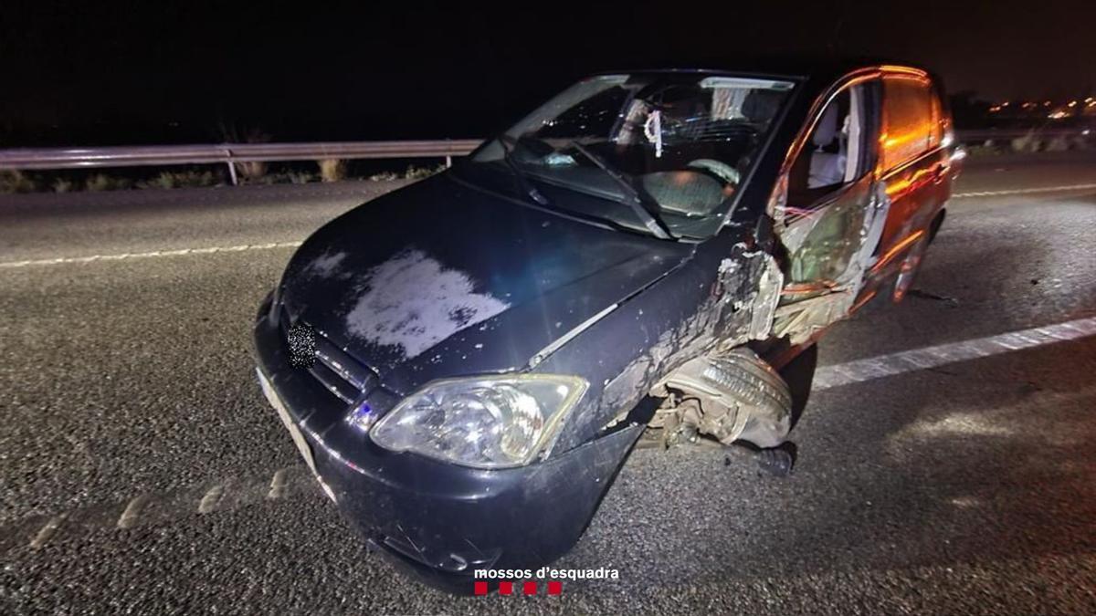 L'altre cotxe implicat en l'accident de l'N-II a Figueres