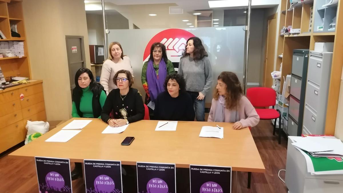 Integrantes de las organizaciones feministas de Zamora y de secciones sindicales de la Mujer.