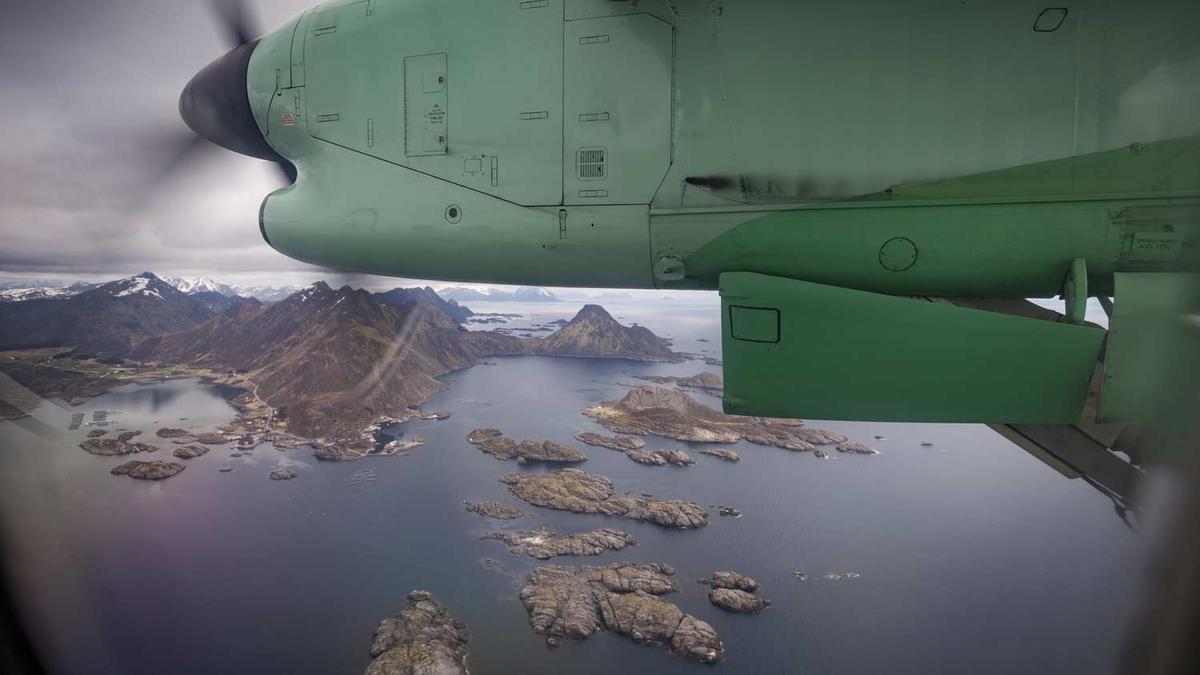 Vista aérea de las islas Lofoten.