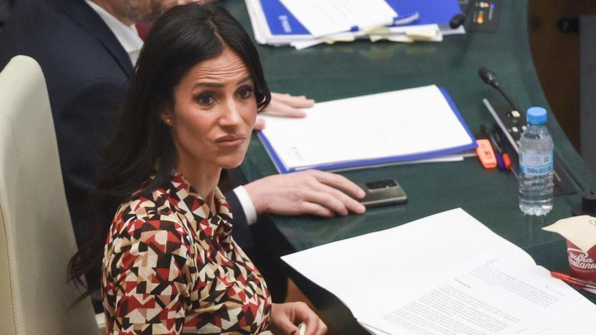 Begoña Villacís, durante una sesión plenaria en el Ayuntamiento de Madrid.