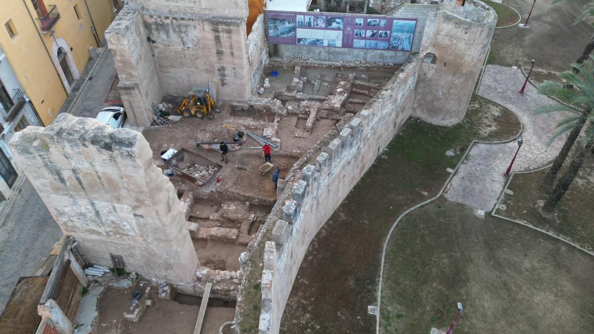 Vista aérea de las últimas excavaciones arqueológicas realizadas en la Casa Real.