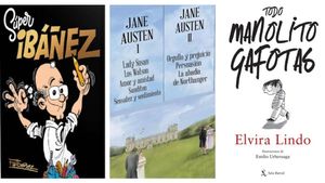 Los packs de Súper Ibáñez, Jane Austen y Todo Manolito Gafotas.