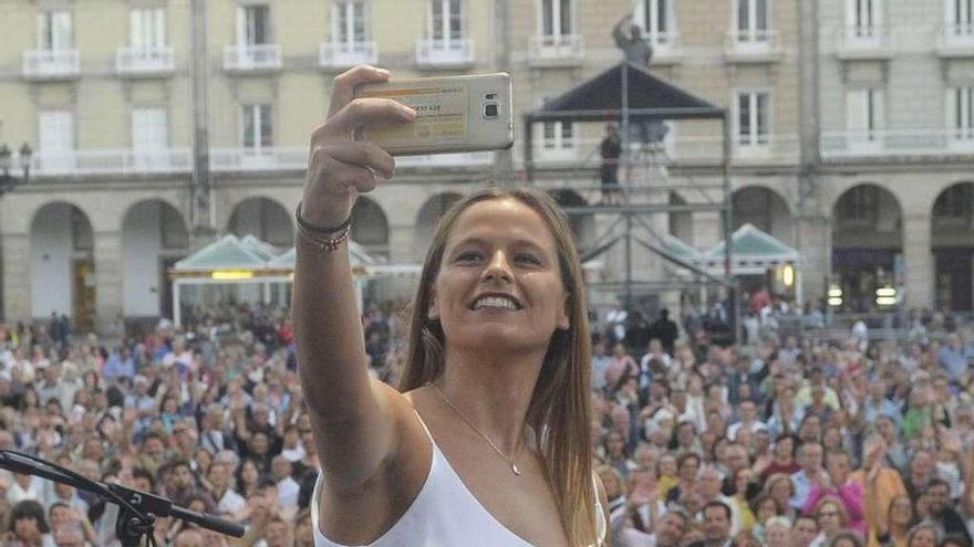 Sofía Toro, como pregonera de las fiestas de María Pita del pasado verano.