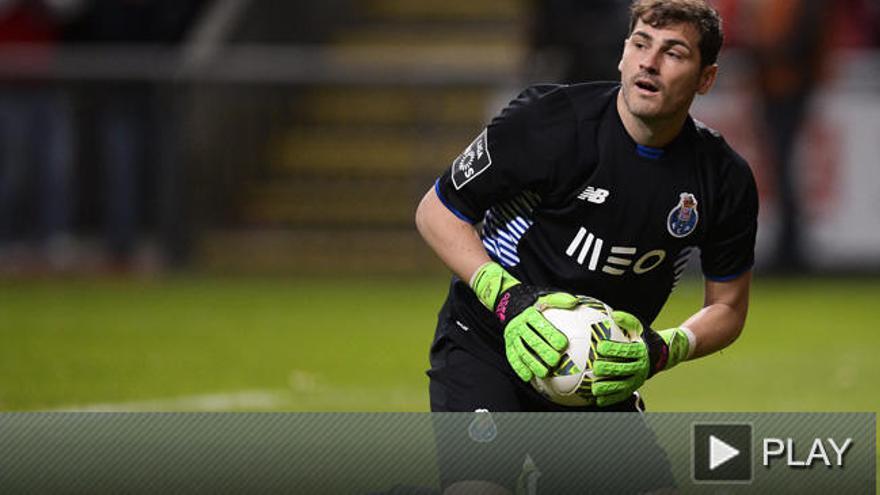 Casillas, durante el partido contra el Sporting de Braga.