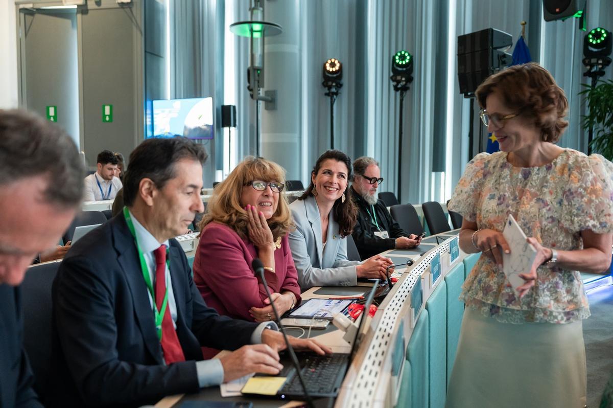 la comisaria de medio ambiente, Jessika Roswall, durante la Green Week celebrada en Bruselas.
