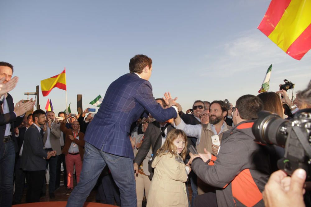 Ciudadanos ha elegido la capital para celebrar un mitin en los Baños del Carmen, encabezado por su candidato a la Presidencia de España, Albert Rivera, que ha presentado sus credenciales políticos