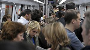 Un vagó del metro de Barcelona