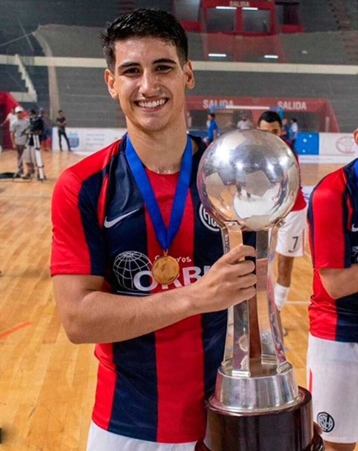 Pescio, tras ganar la Copa Libertadores con San Lorenzo.