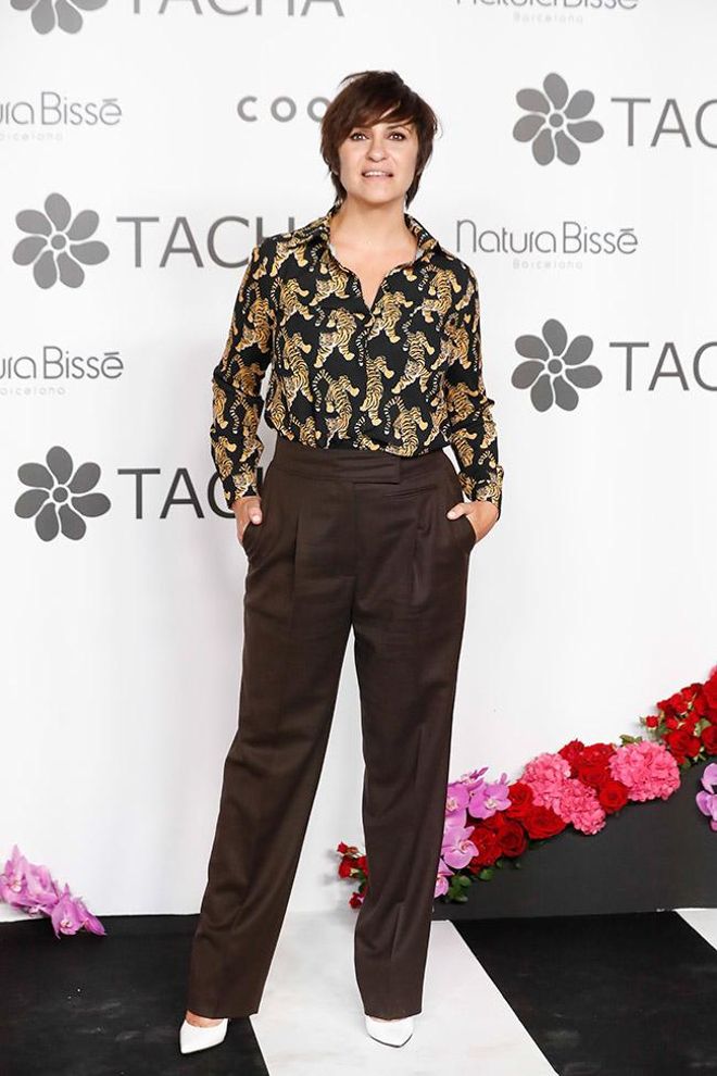 Melani Olivares en la fiesta aniversario de Tacha Beauty
