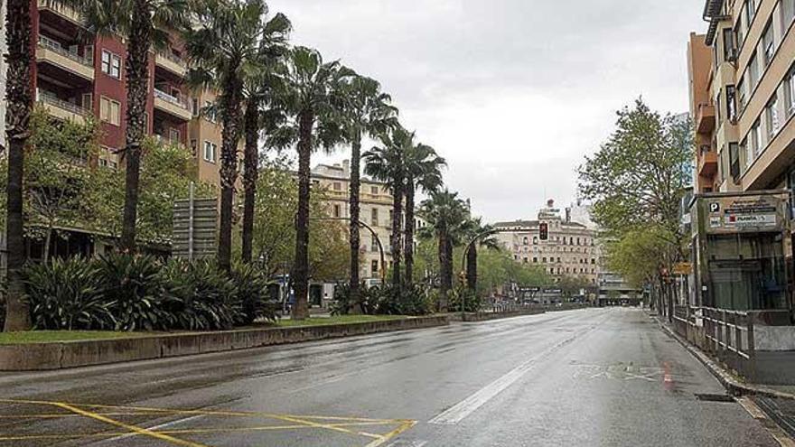Calles vacías en el centro de Palma durante la pandemia provocada por el coronavirus.