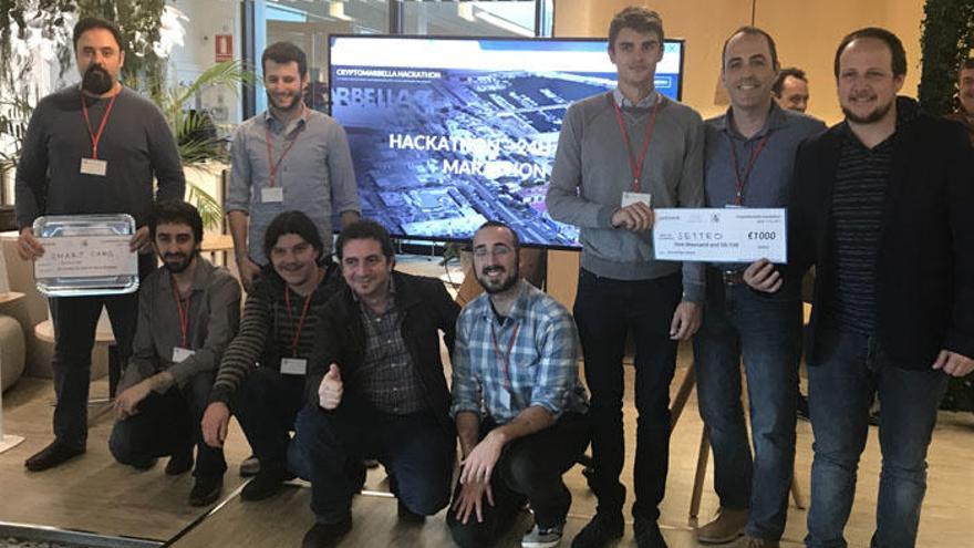 Los ganadores del I Hackathon Crypto Marbella.