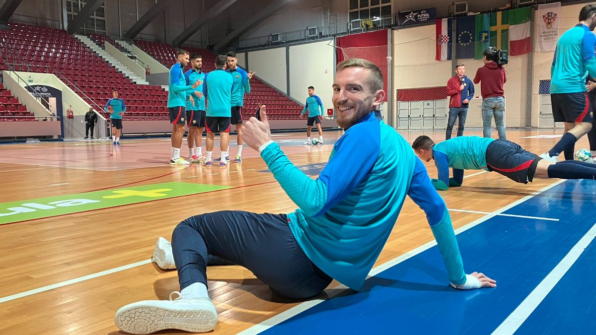 El Barça, en el entrenamiento del martes en Pula